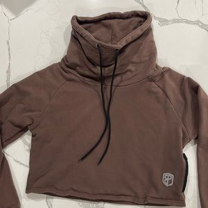 Cowl neck crop sweatshirt